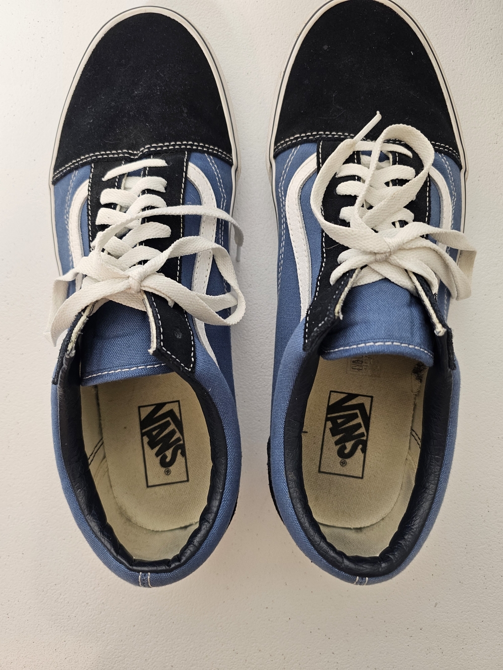 VANS Old Skool Men's Blue/Black/White Colorblock Lace-Up Low Top Sneakers